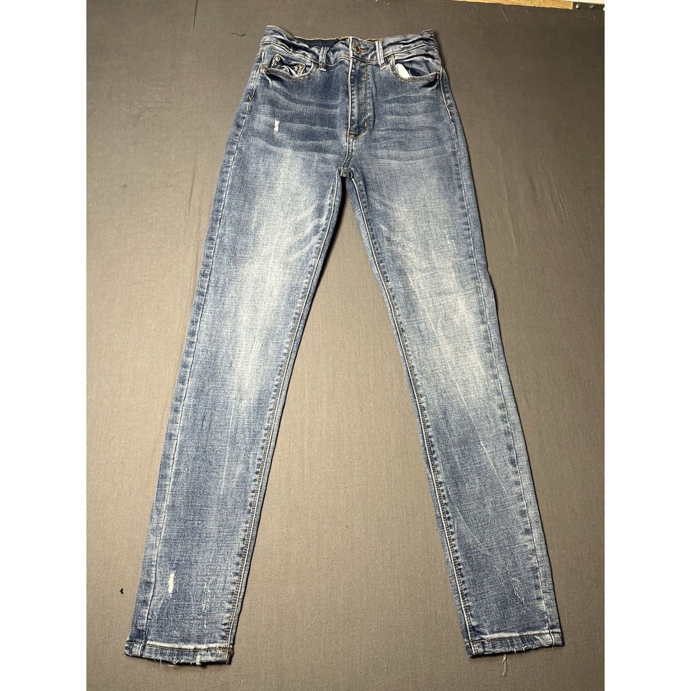 Womens I&M Black Label High Rise Skinny Jeans Light Blue Denim Sz 7